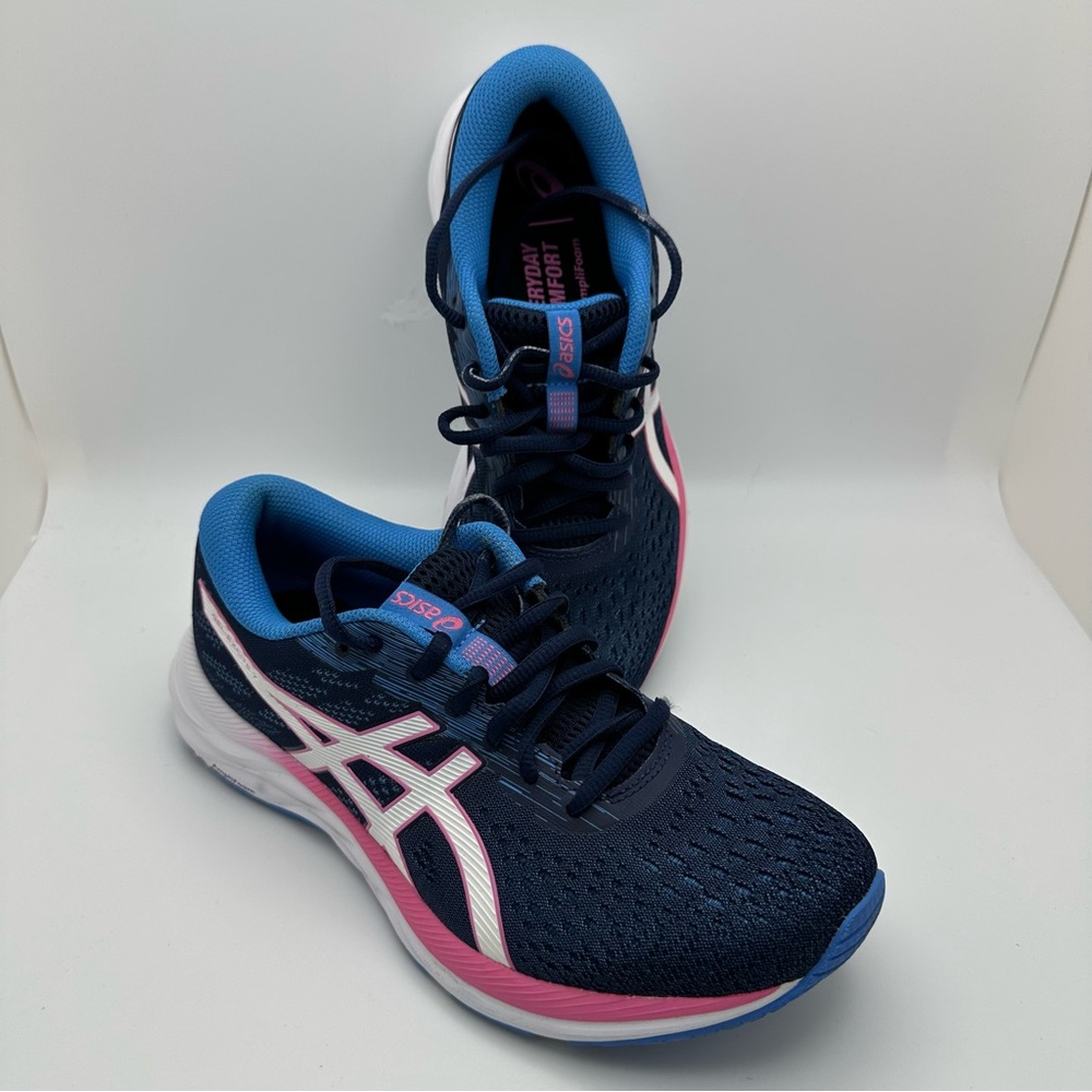 OASIS Everyday Comfort AmpliFoam Contend Blue Pink Stripe Sneakers Size … - Picture 3 of 12